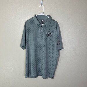 FootJoy FJ Gray Black Print Tonys Fresh Market Stretch Golf Polo Shirt XL